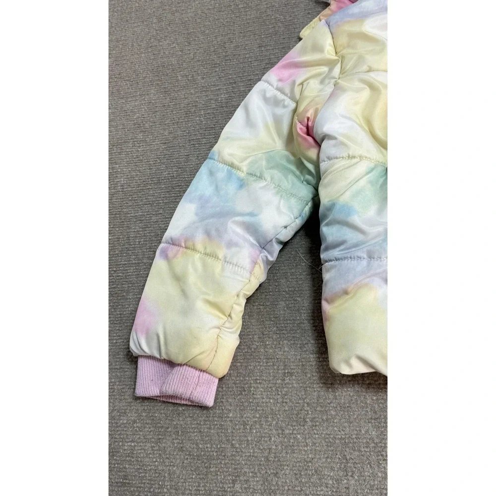 C&C‎ California Jacket Girls 5 Tie Dye Hooded Puffer Faux Fur Winter Coat